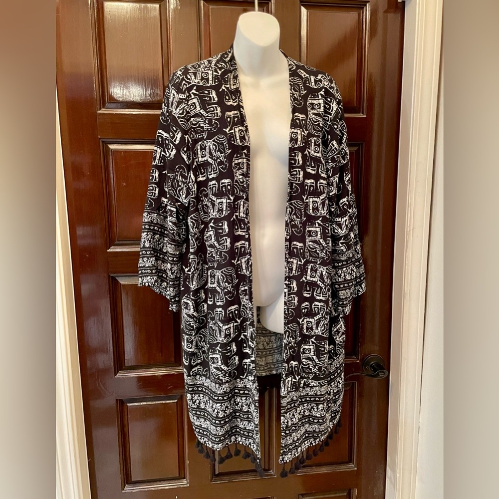 Merona Long Sleeve Cotton Top Duster / Beach Cover-up. Size XL - XXL
